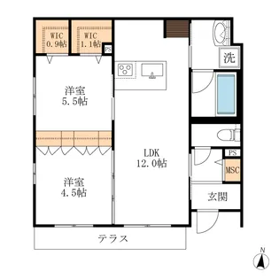 メゾン・ド・ファミーユ【1階】の間取り