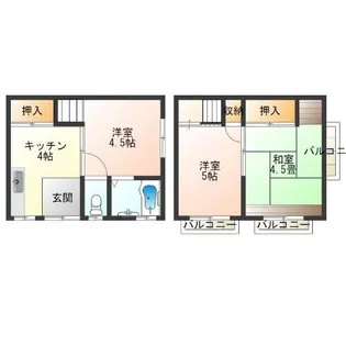大阪府大阪市西成区千本南2【一戸建】の間取り