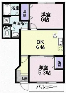 ビラ・シャルマン B【1階】の間取り