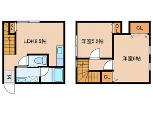 福岡県直方市湯野原1【一戸建】の間取り