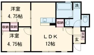リーブルファイン津興2号棟【1階】の間取り