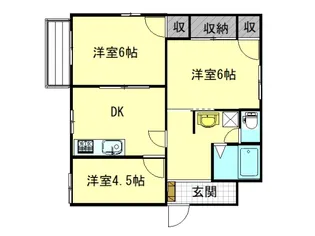 ハイツ高野【1階】の間取り