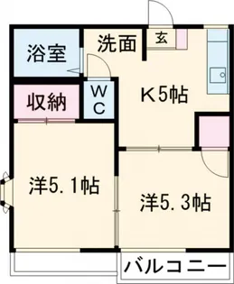コーポプランタンB棟【2階】の間取り