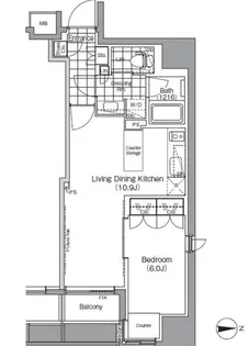 ザ・パークハビオ 蔵前【13階】の間取り