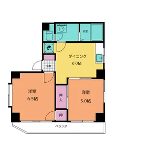 フラワーハイツ【1階】の間取り