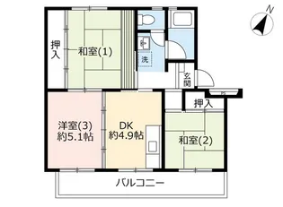 UR上和田【3階】の間取り