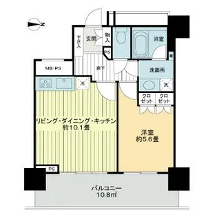 ライオンズタワー府中【22階】の間取り