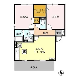 クレストコートA【1階】の間取り