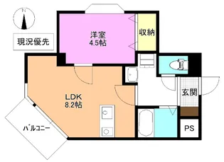 メゾン七瀬【1階】の間取り