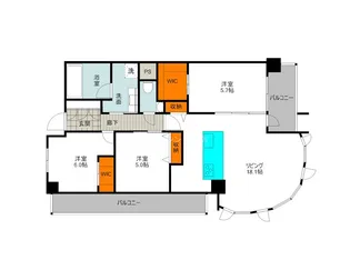 リラフォート千里中央【3階】の間取り