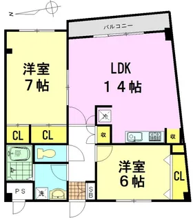 モンレーヴ【4階】の間取り