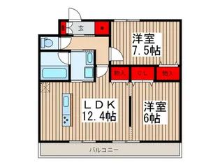 ロイヤルハイツ金子II号棟【1階】の間取り