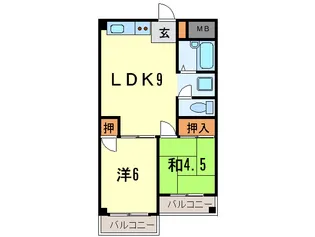 オーティーハイツ広田【5階】の間取り