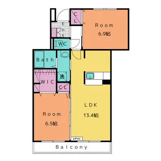 アイユー栗ノ木【2階】の間取り
