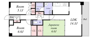 リアライズ垂水【2階】の間取り