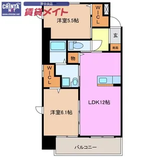 クレド桜橋【5階】の間取り