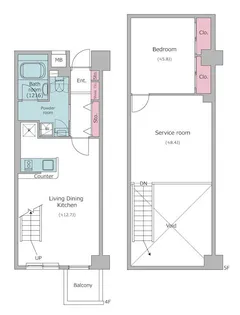 レジディア六本木檜町公園【4階】の間取り