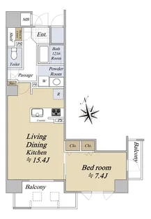 クラース広島ザ・マーク【9階】の間取り