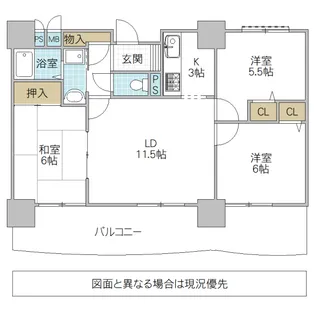 シャトーアトラス【5階】の間取り