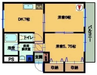 第2松本ハイツ【2階】の間取り