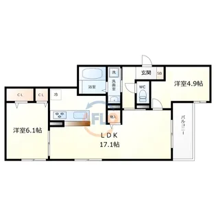 Clashist墨江【3階】の間取り
