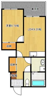 ウエストキャッスル【1階】の間取り