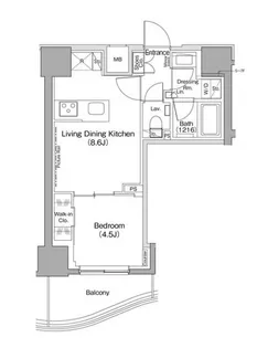 ザ・パークハビオ神楽坂【3階】の間取り