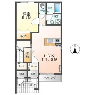 【ペット可・角部屋】カサフェリース【1階】の間取り