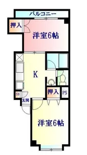 パートナー旭ヶ丘【2階】の間取り
