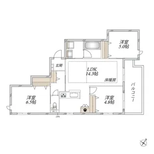 (仮称)南台2丁目ヘーベルメゾン【2階】の間取り