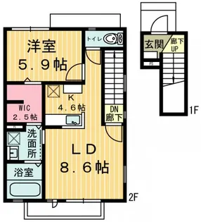 ソルジェンテI【2階】の間取り