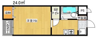 第48長栄レイク唐橋【3階】の間取り