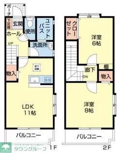 エストヴァンA【1階】の間取り