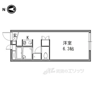 レオパレスひまわり【2階】の間取り