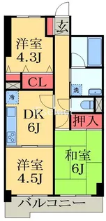 ライオンズマンション稲毛第2【3階】の間取り