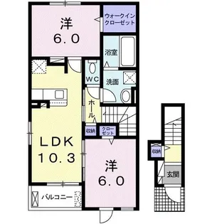 カーサ六花【2階】の間取り
