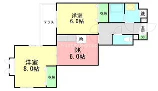 由比ガ浜ハイム【1階】の間取り