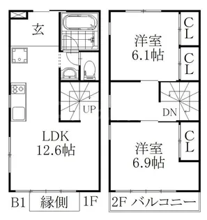 The Orchard Yahata B棟の間取り