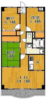 メイプル稲毛【3階】の間取り