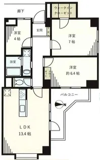 ディアハイム北品川【9階】の間取り