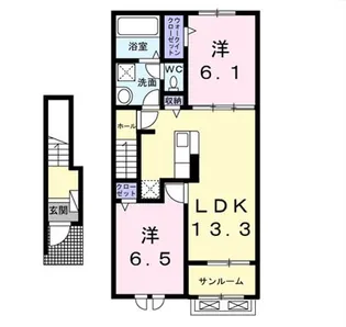 本三里塚アパートA【2階】の間取り