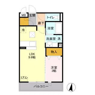 クレストコート B【3階】の間取り