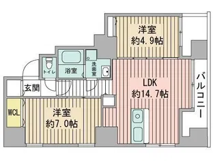 ビッグタワー大通公園【23階】の間取り