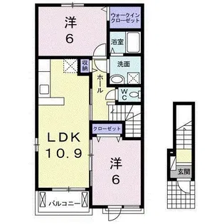 シンク エンタ B【2階】の間取り