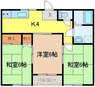 栗生コーポB棟【2階】の間取り