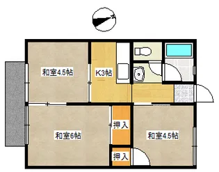 寄田アパート【1階】の間取り