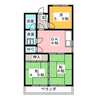 いたかハイム【4階】の間取り