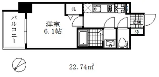 1Kの間取り画像