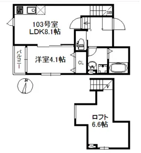 ハレクラニ佐賀東【1階】の間取り