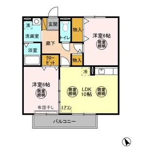 フォレストヒルズ E【2階】の間取り
